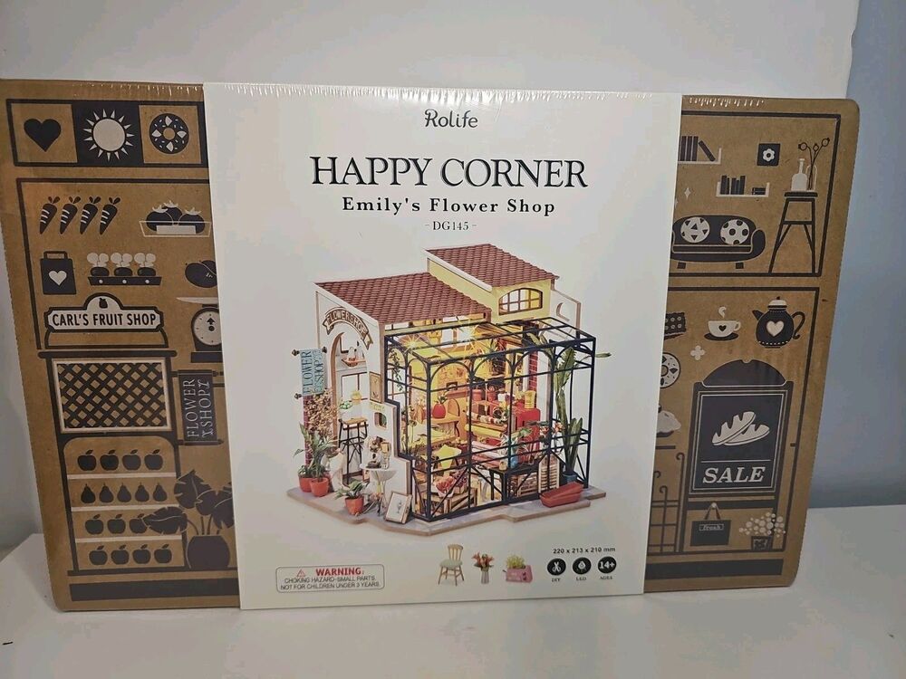 ROLIFE HAPPY CORNER Emily’s Flower Shop Miniature Model Craft Kit New Sealed
